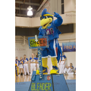 Blauer und gelber Vogel BIGGYMONKEY™ Maskottchen Kostüm