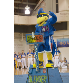 Blue and Yellow Bird BIGGYMONKEY™ Mascot Costume Sportswear -
