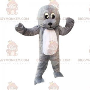 BIGGYMONKEY™ mascottekostuum zeeleeuw, gigantische grijze