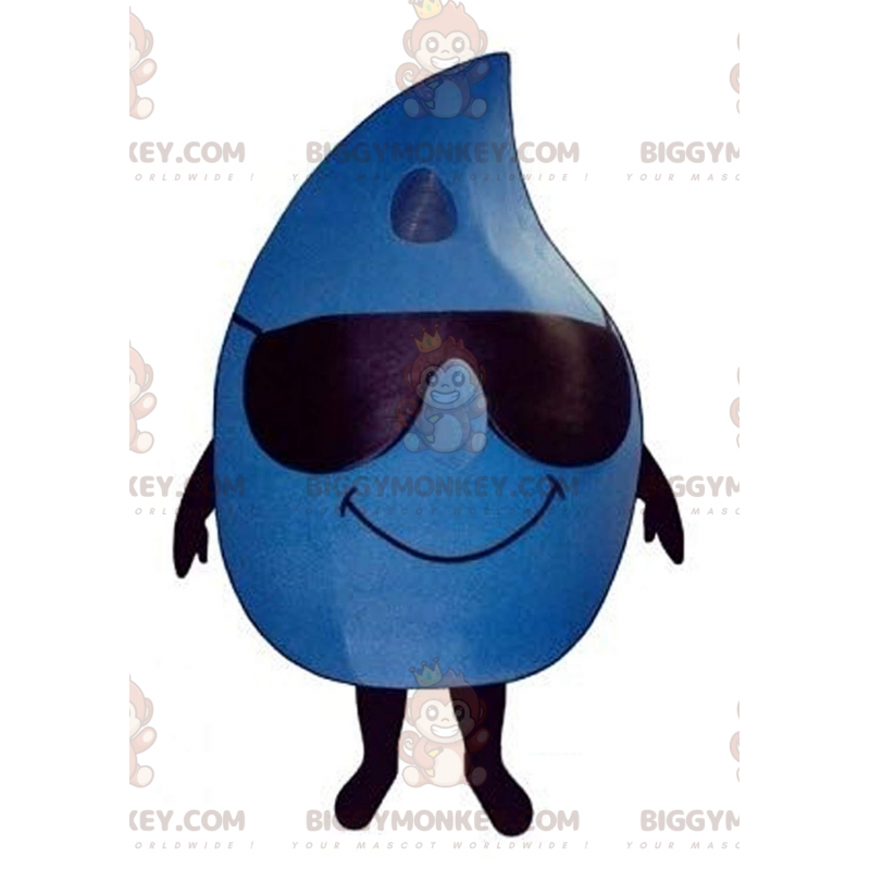 Costume de mascotte BIGGYMONKEY™ de goutte bleue géante avec