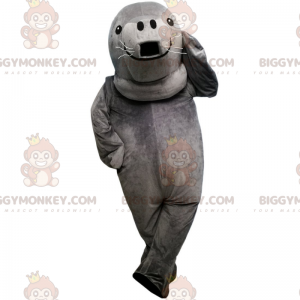 Costume de mascotte BIGGYMONKEY™ de phoque gris, costume