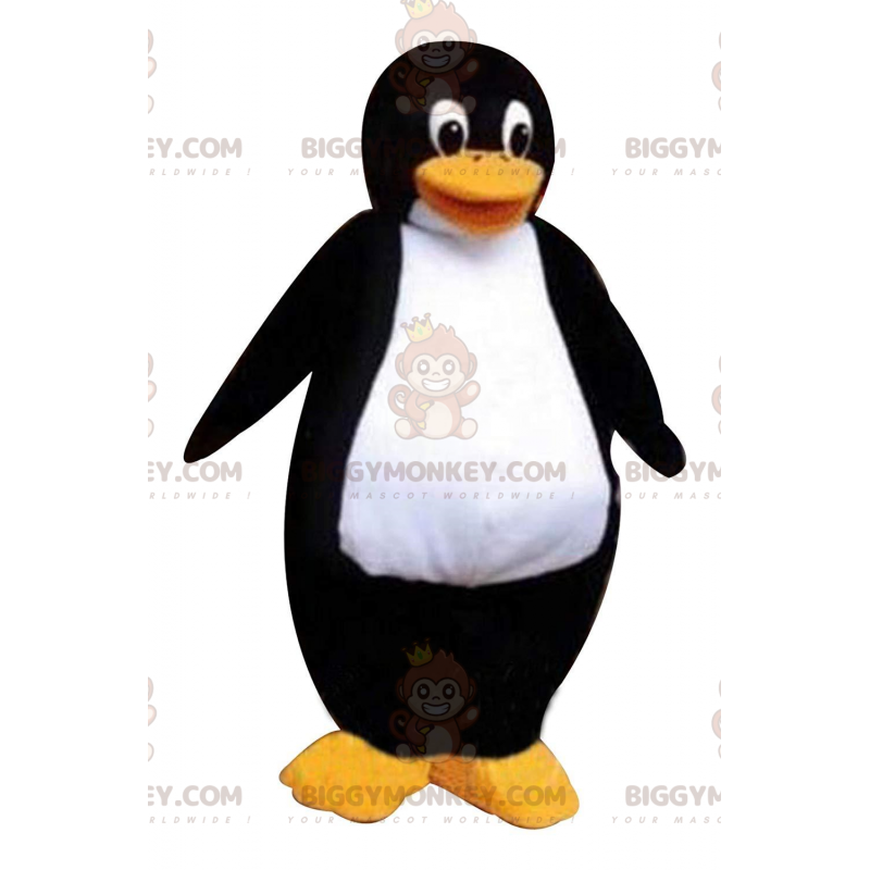 Disfraz de mascota pingüino gigante blanco y negro