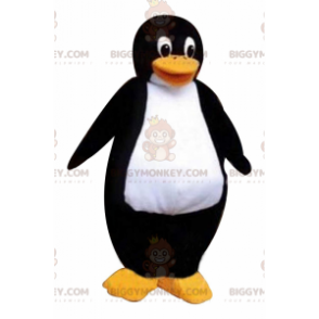 Fantasia de mascote gigante de pinguim preto e branco