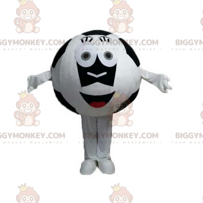 Bílý a černý fotbalový míč BIGGYMONKEY™ kostým maskota