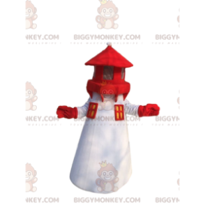 Traje de mascote de farol branco e vermelho BIGGYMONKEY™, traje