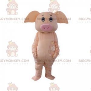 Traje de mascote de porco rosa BIGGYMONKEY™ totalmente