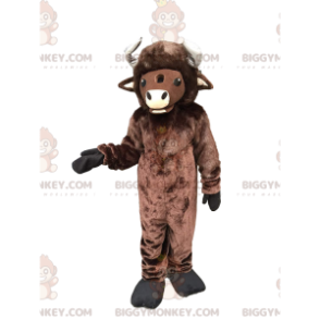 Traje de mascote de bisão marrom gigante BIGGYMONKEY™, traje de