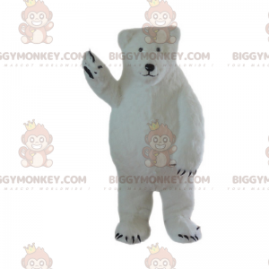 Very Furry Polar Bear BIGGYMONKEY™ Mascot Costume, White Teddy