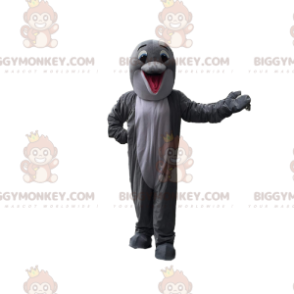 BIGGYMONKEY™ mascottekostuum van grijze en witte dolfijn