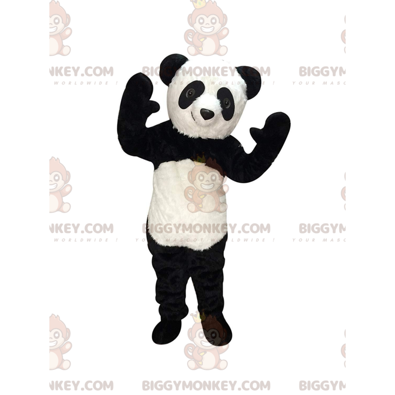BIGGYMONKEY™ maskotkostume af sort og hvid panda, realistisk