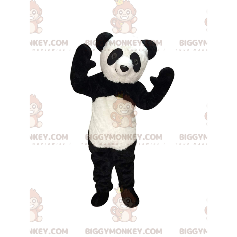 Traje de mascote BIGGYMONKEY™ de panda preto e branco, fantasia