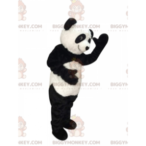 Traje de mascote BIGGYMONKEY™ de panda preto e branco, fantasia