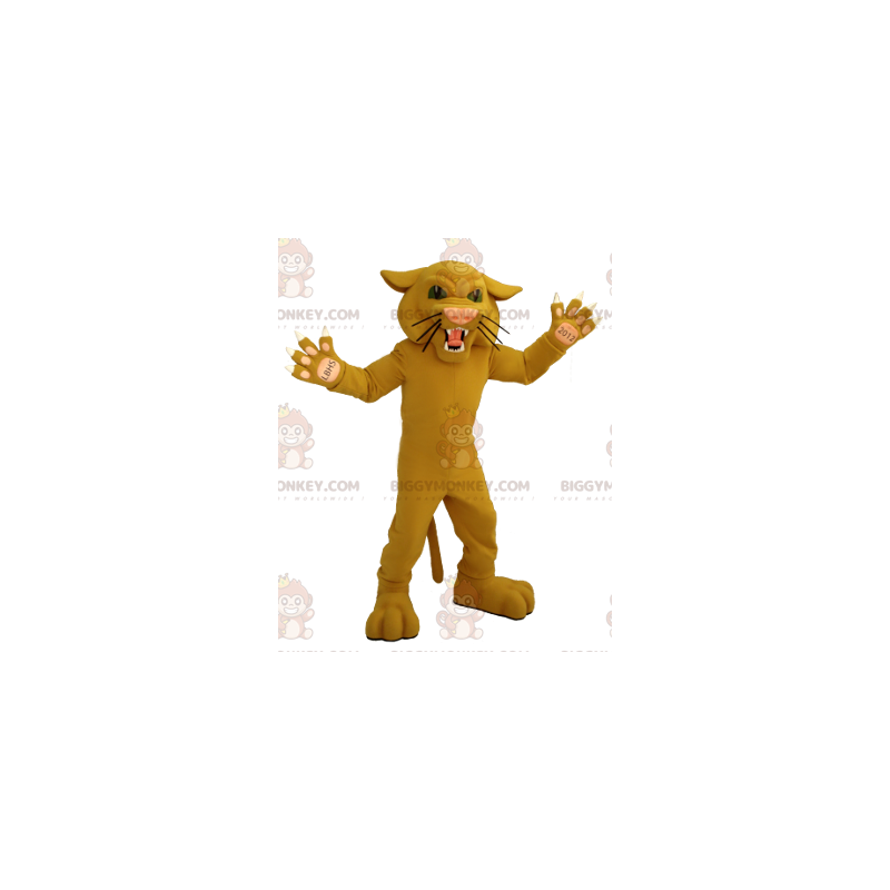 BIGGYMONKEY™ Costume da mascotte tigre beige felina ruggente -