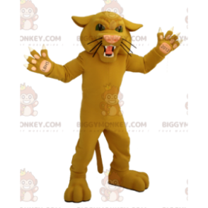 BIGGYMONKEY™ Costume da mascotte tigre beige felina ruggente -