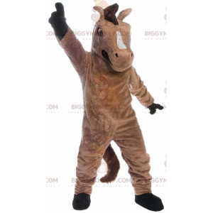 Bruin paard BIGGYMONKEY™ mascottekostuum, realistisch