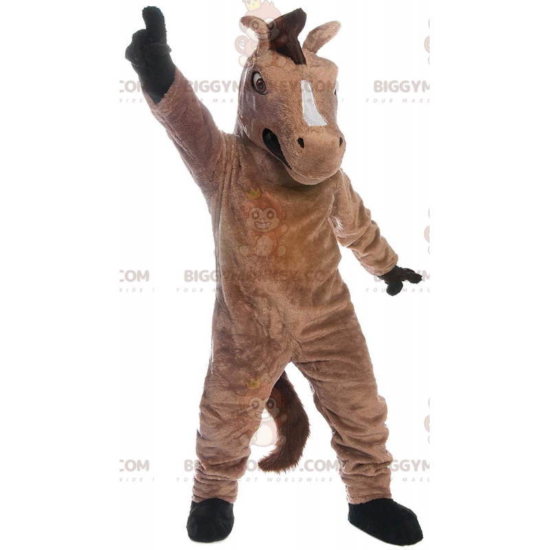 Brown Horse BIGGYMONKEY™ Maskottchen-Kostüm, realistisches