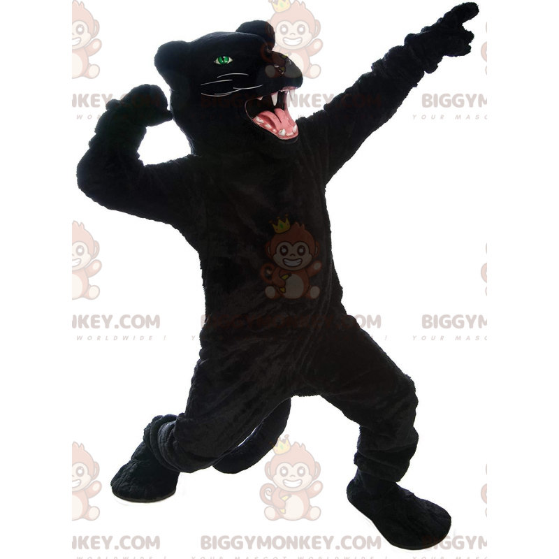 Costume de mascotte BIGGYMONKEY™ de panthère noire géante et