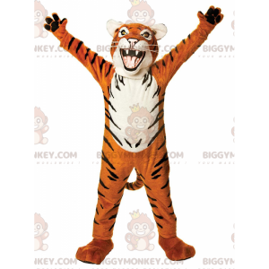 Traje de mascote BIGGYMONKEY™ com aparência feroz de tigre