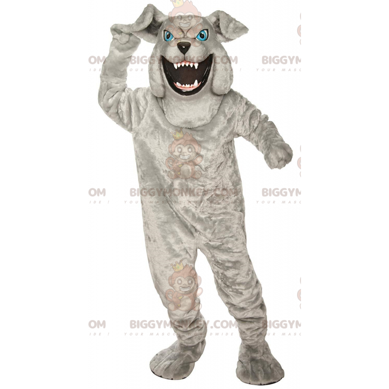 Costume da mascotte Bulldog grigio dall'aspetto feroce