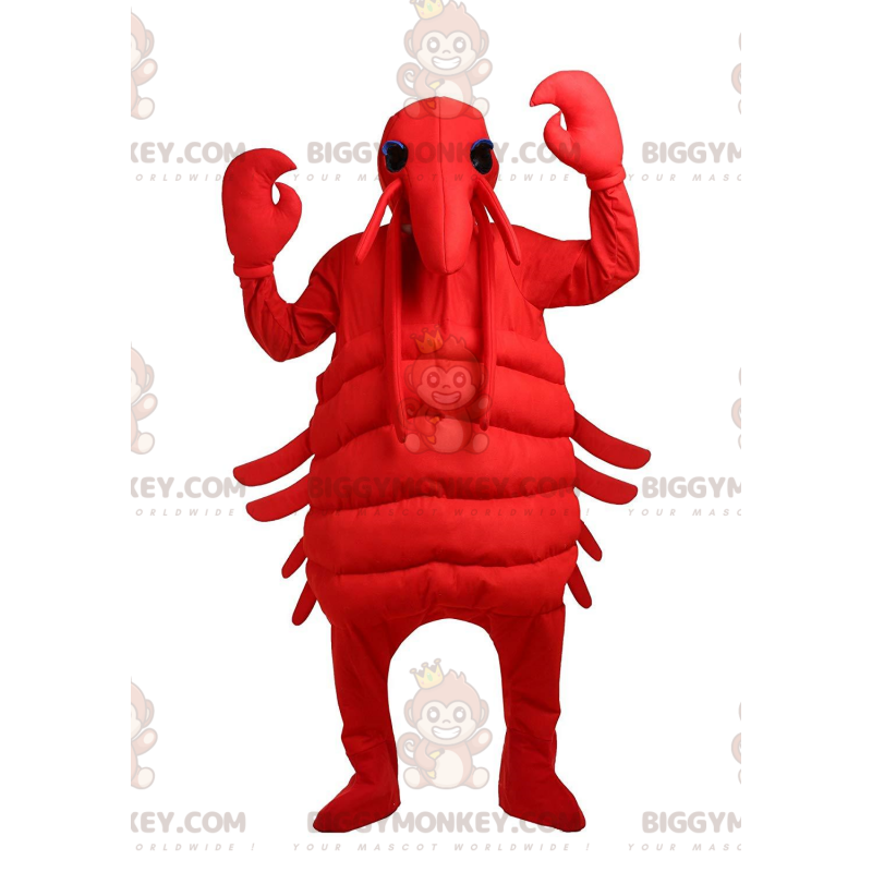 Traje de mascote de lagosta vermelha BIGGYMONKEY™, fantasia de