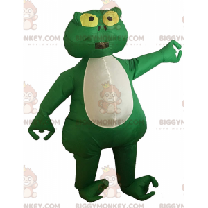 Disfraz de mascota de rana verde y blanca BIGGYMONKEY™, disfraz