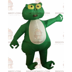 Grün-weißer Frosch BIGGYMONKEY™ Maskottchen-Kostüm