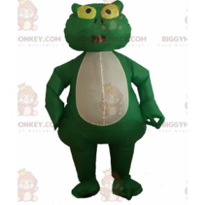 Groene en witte kikker BIGGYMONKEY™ mascottekostuum