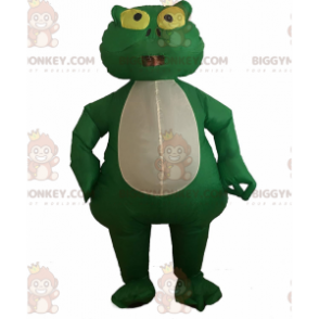 Grün-weißer Frosch BIGGYMONKEY™ Maskottchen-Kostüm