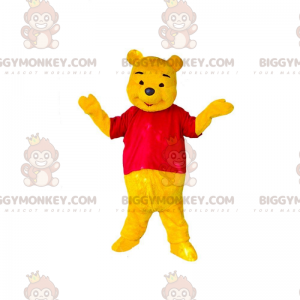 BIGGYMONKEY™ maskotdräkt av Nalle Puh, berömd tecknad gul björn