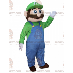 BIGGYMONKEY™ mascot costume of Luigi, Mario's famous plumber