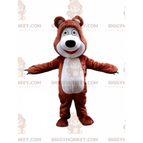 Brauner und weißer Teddybär BIGGYMONKEY™ Maskottchen-Kostüm