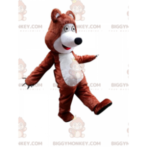 Brauner und weißer Teddybär BIGGYMONKEY™ Maskottchen-Kostüm
