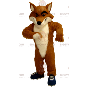 Costume de mascotte BIGGYMONKEY™ de renard orange et blanc avec