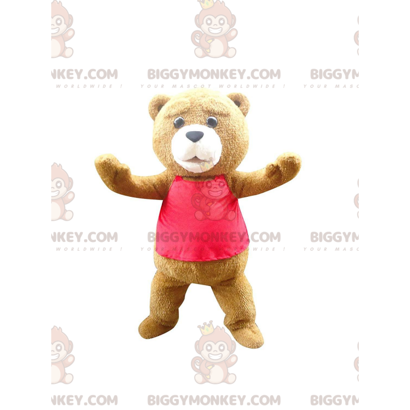 Traje de mascote BIGGYMONKEY™ de Ted, o famoso urso pardo do