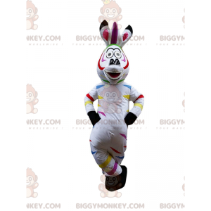 Costume de mascotte BIGGYMONKEY™ de Marty, le zèbre de dessin