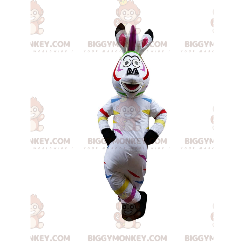 Kostým maskota BIGGYMONKEY™ Martyho, slavné kreslené zebry –