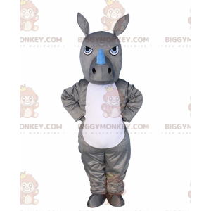 Kostium maskotki BIGGYMONKEY™ szary i biały nosorożec, kostium
