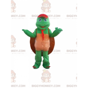 Costume da mascotte BIGGYMONKEY™ tartaruga verde con grande