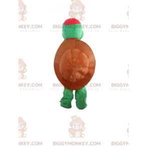 Costume da mascotte BIGGYMONKEY™ tartaruga verde con grande