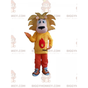 BIGGYMONKEY™ Little Lion, Cub-mascottekostuum met kleurrijke