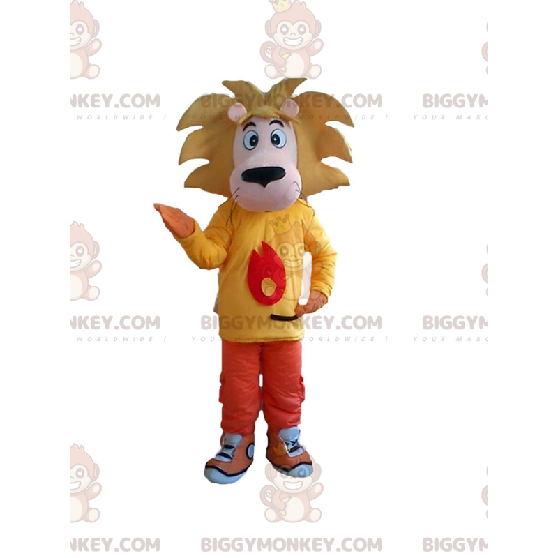 BIGGYMONKEY™ Little Lion, Cub-mascottekostuum met kleurrijke