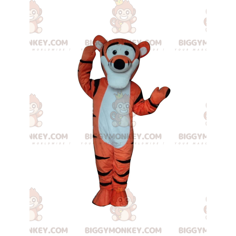 BIGGYMONKEY™ maskotdräkt av Tigger, berömd orange tiger i Nalle