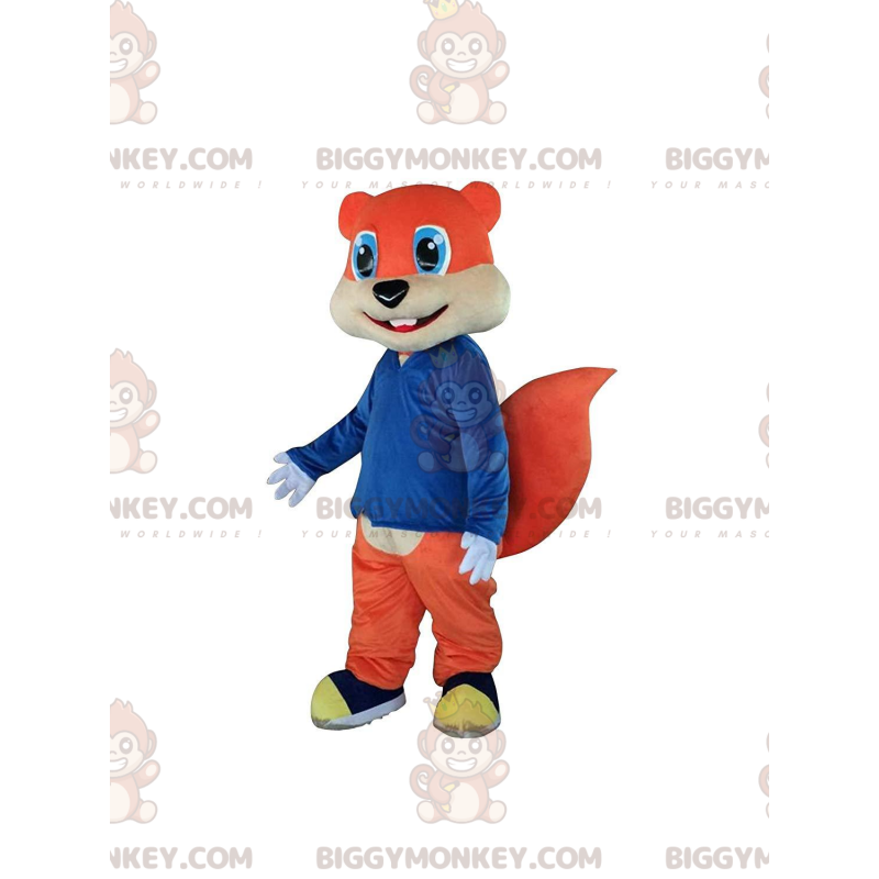 Costume de mascotte BIGGYMONKEY™ d'écureuil orange avec de
