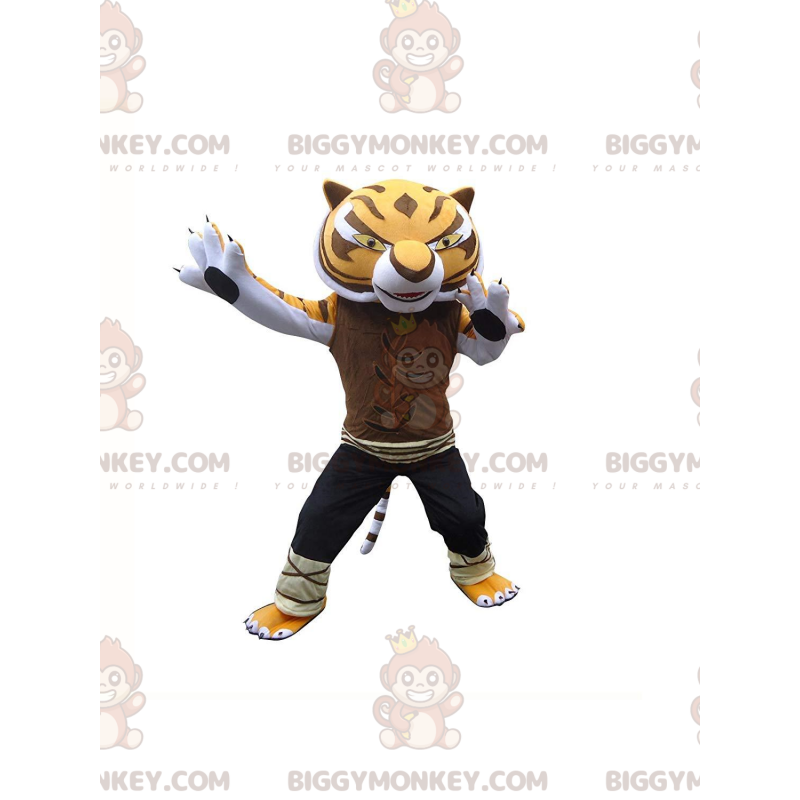 Traje de mascote Master Tigress BIGGYMONKEY™, famoso tigre em