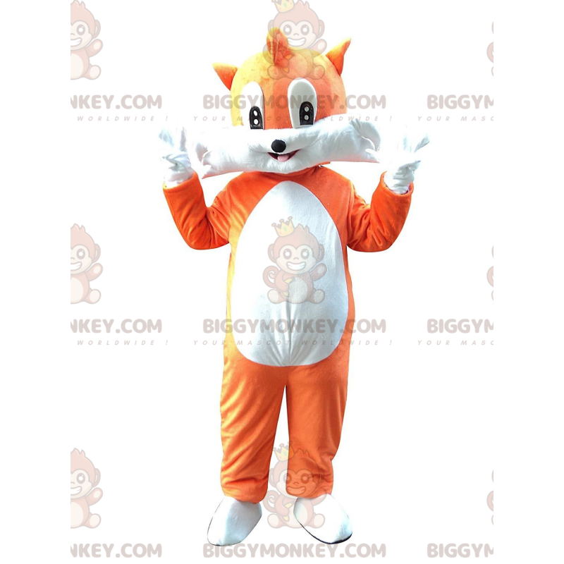 Costume de mascotte BIGGYMONKEY™ de renard orange et blanc très