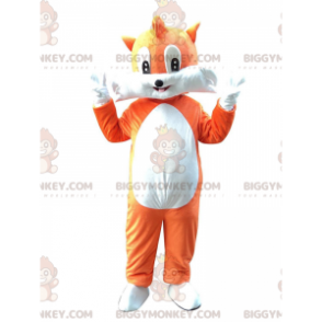 Costume de mascotte BIGGYMONKEY™ de renard orange et blanc très