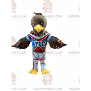 Traje de mascote BIGGYMONKEY™ de águia marrom em roupas