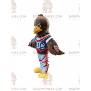 BIGGYMONKEY™ mascot costume of brown eagle in sportswear