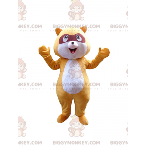 BIGGYMONKEY™ gelbes Waschbär-Maskottchen-Kostüm