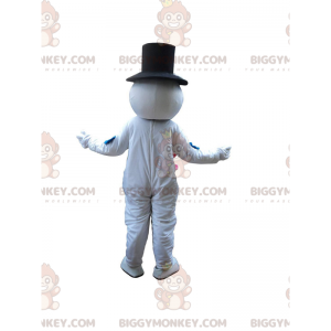 Kostým BIGGYMONKEY™ maskot sněhulák s květinami a kloboukem –